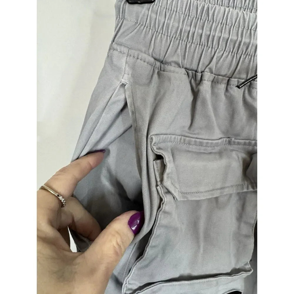 Hood Couture Mens Pull On Gray Cargo Pants Size XS Grunge Streetwear Hip Hop Y2K - Picture 5 of 13